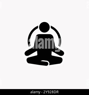 Meditation icon or logo isolated sign symbol vector illustration - high quality black style vector icon Stock Vector