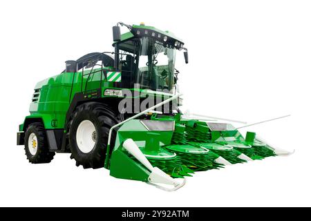 Combine harvester isolate background. Farm agricultural machinery for harvesting. High quality photo Stock Photo