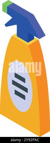 Plastic spray bottle containing cleaning product for house keeping Stock Vector