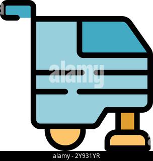 This vector icon of a floor polishing machine is perfect for representing concepts like cleaning and maintenance Stock Vector