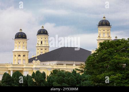 Masjid Sultan Abu Bakar is a historical mosque located in Johor Bahru, Malaysia. Completed in 1900. it stands as one of the most beautiful mosques Stock Photo