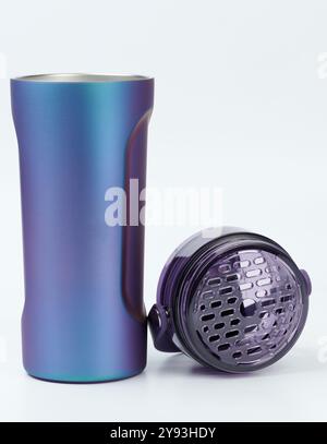 Bottle shaker cup open isolated on white studio background Stock Photo