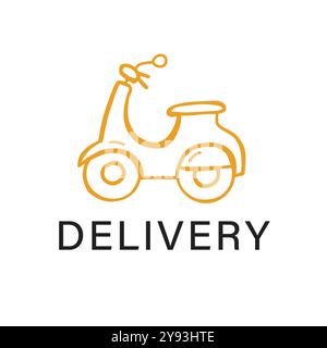 Delivery Service Logo Sketch Design Template Stock Vector