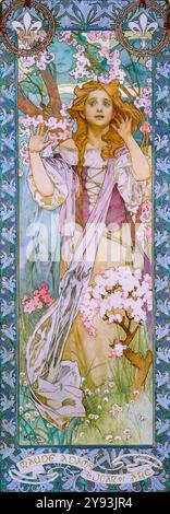 Maude Adams (1872-1953), as Joan of Arc, painting in oil on canvas by Alphonse Mucha, 1909 Stock Photo