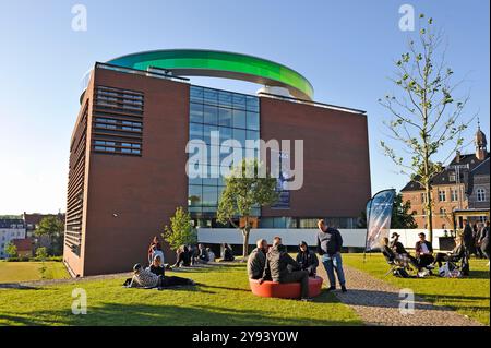 ARoS Aarhus Kunstmuseum, designed by Danish architects Schmidt Hammer Lassen, topped with Your Rainbow Panorama, Denmark Stock Photo