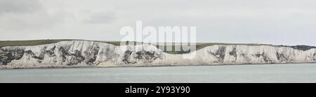 Panorama of the White Cliffs, Dover, Kent, England, United Kingdom, Europe Stock Photo