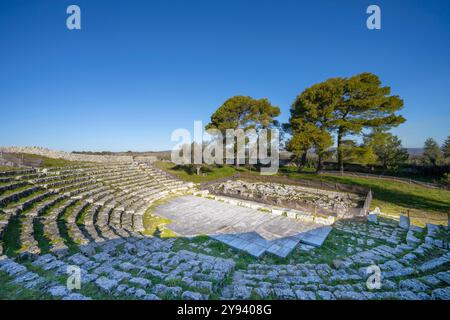 Theatre of Akrai, Palazzolo Acreide, Val di Noto, Siracusa, Sicily, Italy, Mediterranean, Europe Stock Photo