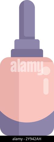 Pink cosmetic bottle with dropper dispensing foundation or serum for skincare Stock Vector