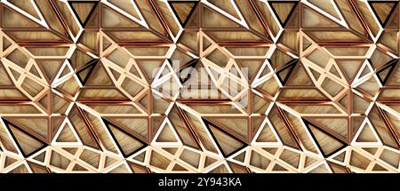 A high-quality image featuring a 3D geometric pattern that forms a seamless design Ideal for wallpapers and graphical themes, which integrate the eleg Stock Photo