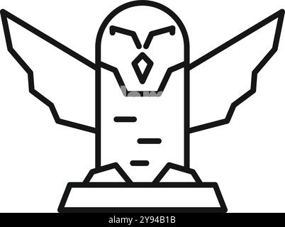 Golden eagle bird statue award trophy spreading wings icon vector. Outline illustration of golden eagle bird statue award trophy spreading wings vector icon for web design isolated on white background Stock Vector