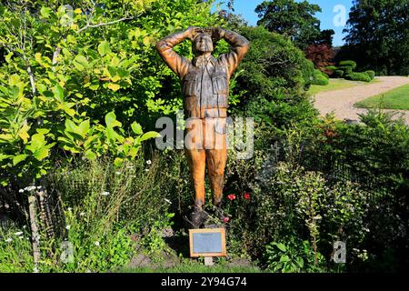 The Aircrew statue in the gardens of Petwood Hotel, used by the RAF as an officers Mess during WW2. Woodhall Spa, Lincolnshire, England Stock Photo