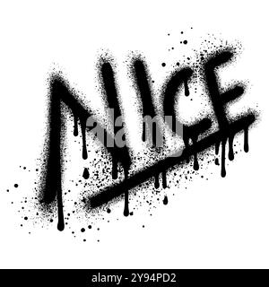 graffiti Nice text sprayed in black over white. Stock Vector