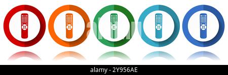 Tv remote control, television vector icons, flat icon set for logo design, webdesign and mobile applications, colorful web button collection in eps 10 Stock Vector