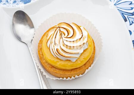 lemon meringue pie on a plate Stock Photo