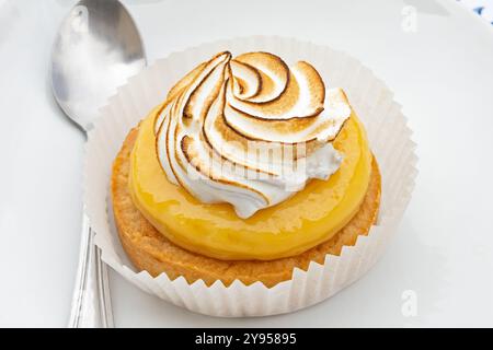 lemon meringue pie on a plate Stock Photo