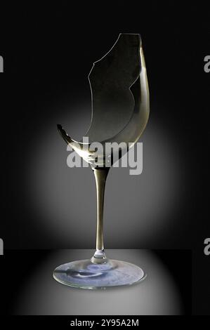Broken Wine Glass Stock Photo