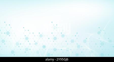 Modern health care or medical background design. Health care innovation concept. Horizontal header web banner. Abstract geometric background with Stock Vector