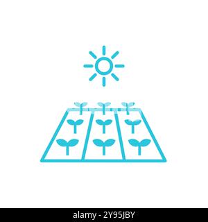 Field of prosperous plants icon. Isolated on white background. From blue icon set. Stock Vector