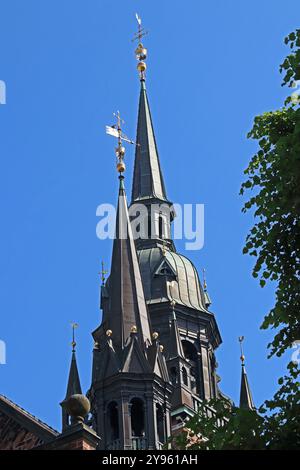 Spires of Helligaandskirken, Church of Holy Spirit, Copenhagen Stock Photo