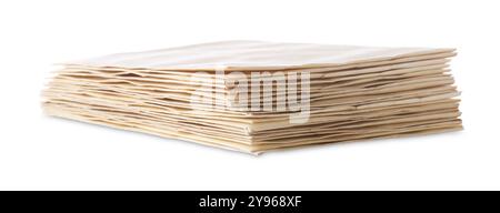 Stack of old letters isolated on white Stock Photo