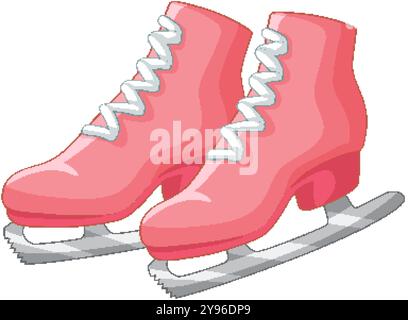 Vector illustration of pink ice skates Stock Vector