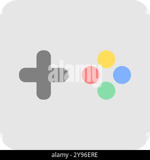 Icon with colorful game buttons. Stock Vector