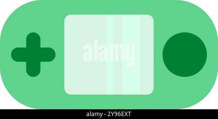 Green video game. Green portable video game. Stock Vector