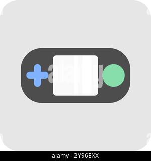 Portable video game button. Portable video game icon. Stock Vector