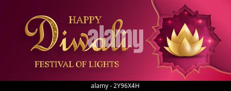 Happy Diwali vector illustration. Festive Diwali and Deepawali card. The Indian festival of lights on color background Stock Vector
