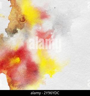 Watercolor painting background. Aquarelle texture, mixture of warm pleasant colours Stock Photo