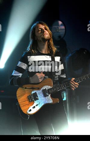 Milan Italy 22/04/2007: James Valentine guitarist of the Maroon 5 band, during the live concert at the Rolling Stones Stock Photo