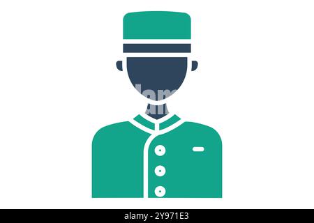 Concierge icon. solid icon style. icon related to reception. hotel elements vector illustration Stock Vector