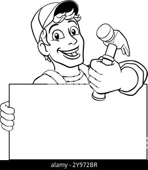 Hammer Carpenter Construction Builder Handyman Stock Vector