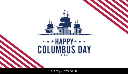 Celebration Columbus Day background design Columbus Day with ship Vector illustration Stock Vector
