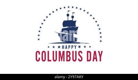 Celebration Columbus Day background design Columbus Day with ship Vector illustration Stock Vector