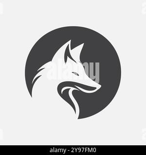 Fox logo on letter O vector template Stock Vector