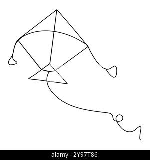Happy makar sankranti Makar sankranti celebration with kites design Vector illustration of A classic red kite with a blue tail and yellow bows Stock Vector