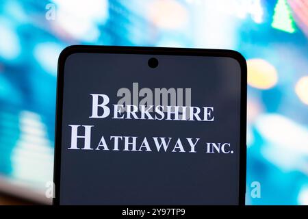 September 2, 2024, Paraguay. In this photo illustration, the Berkshire Hathaway logo is displayed on a smartphone screen Stock Photo