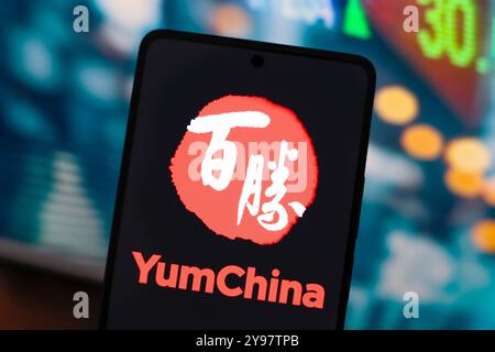 September 2, 2024, Paraguay. In this photo illustration, the Yum China Holdings, Inc. logo is displayed on a smartphone screen Stock Photo