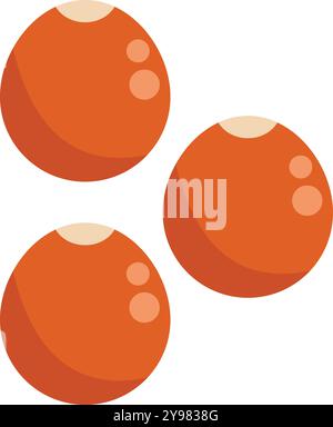 Simple vector illustration of three red coffee beans falling through the air Stock Vector