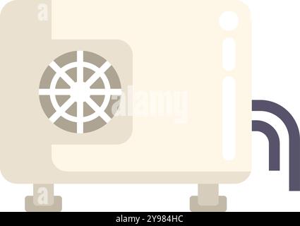 External air conditioner unit blowing cold air, cooling system working, air conditioning, summer season Stock Vector
