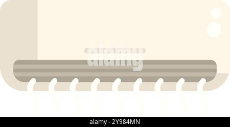 Air conditioner is blowing cool air into the room Stock Vector