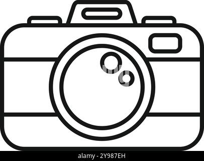 Simple line art of a camera, perfect for a minimalist photography logo Stock Vector