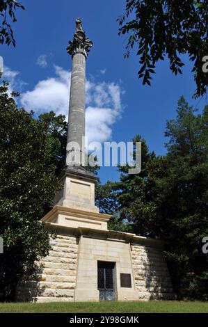 The monument and mausoleum of American statesman and politician Henry Clay at the historic Lexington Cemetery in Lexington, Kentucky. Stock Photo