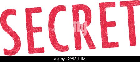 Vector illustration of the word Secret in red ink stamp Stock Vector