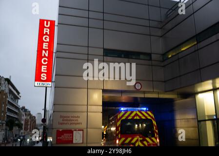 Paris, France. 07th Oct, 2024. Illustration of the emergency at Tenon Hospital in Paris, France on October 7, 2024. Photo by Pierrick Villette/ABACAPRESS.COM Credit: Abaca Press/Alamy Live News Stock Photo