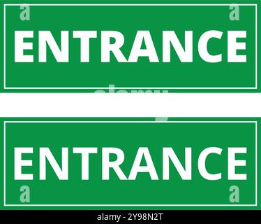 Green entrance signs on a white background Stock Vector