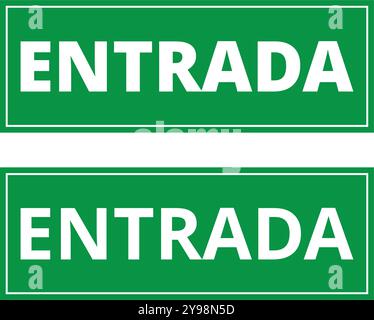 Green entrada signs on a white background (trad entrance) Stock Vector
