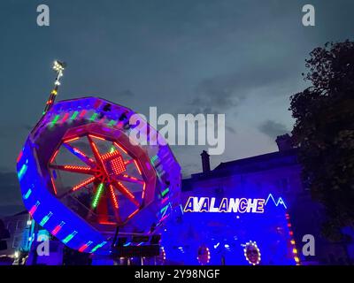 Rides at Chipping Norton Mop Fair in the Cotswolds Stock Photo