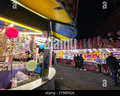 Rides at Chipping Norton Mop Fair in the Cotswolds Stock Photo